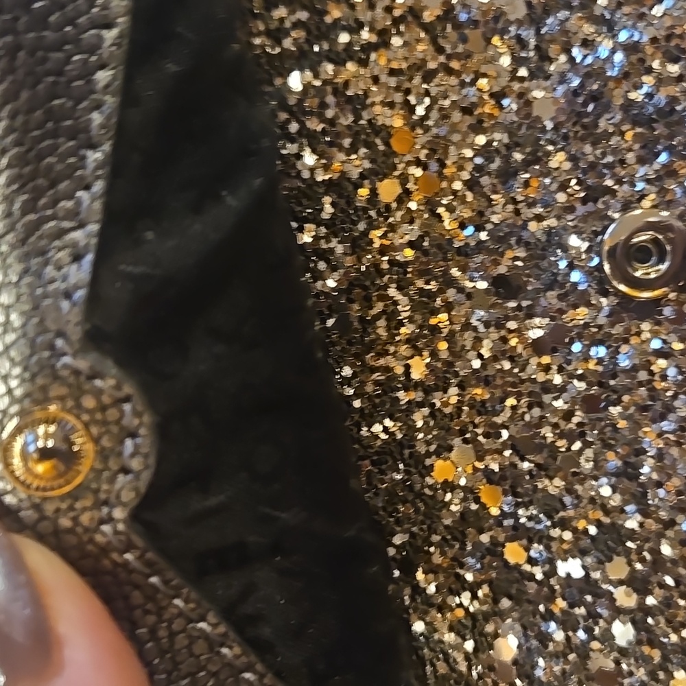 Kate Spade New York Golden Glittery Snap Envelope Clutch - Picture 10 of 16
